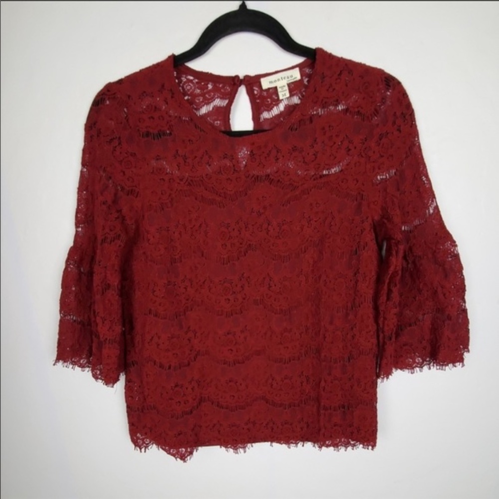 Monteau Los Angeles Wine Lined Bell Top
